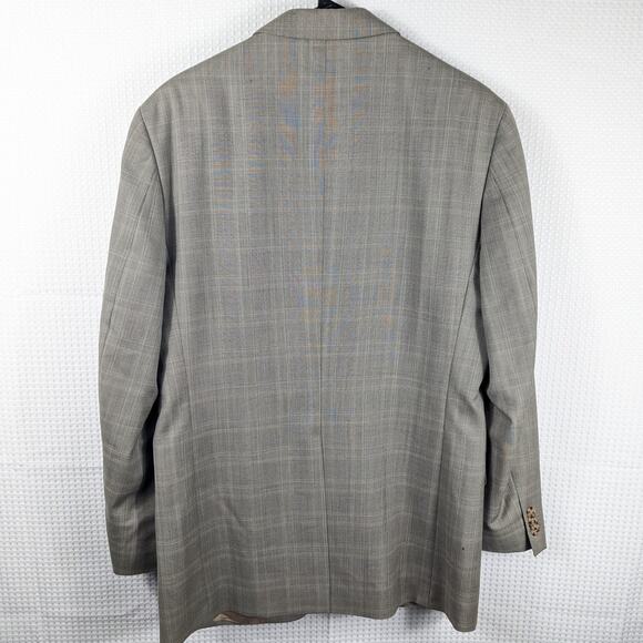 Tommy Hilfiger 38R Gray Glen Plaid Wool Blazer Jacket Men Two Button Classic - Picture 2 of 8